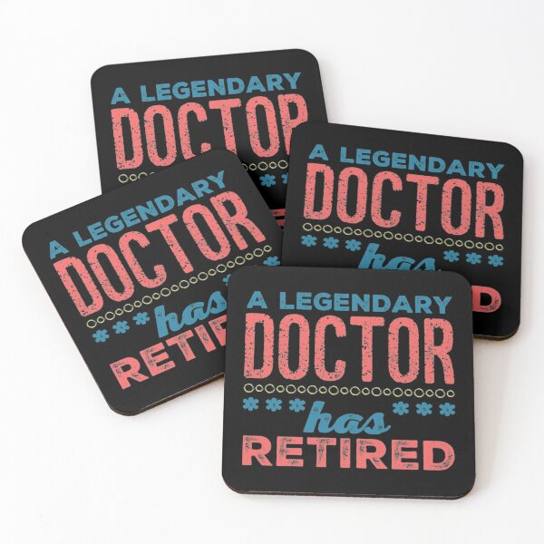 Item preview, A Legendary Doctor Has Retired Blue Pink Peach Font designed and sold by HppyStrngHelthy.