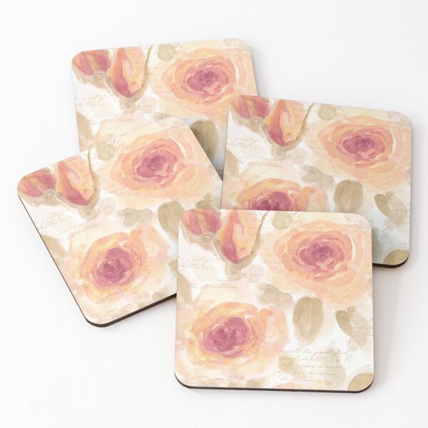 Item preview, Yellow Water Color Roses and Script ~ Vintage Style designed and sold by Violet Grant.