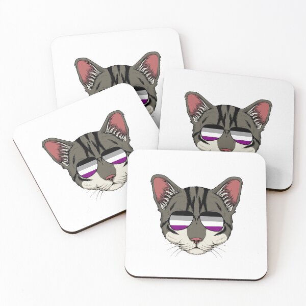 Item preview, Asexual Pride Cat LGBT Sunglasses Ace Flag designed and sold by MrEddie10.
