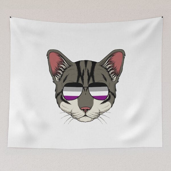 Item preview, Asexual Pride Cat LGBT Sunglasses Ace Flag designed and sold by MrEddie10.