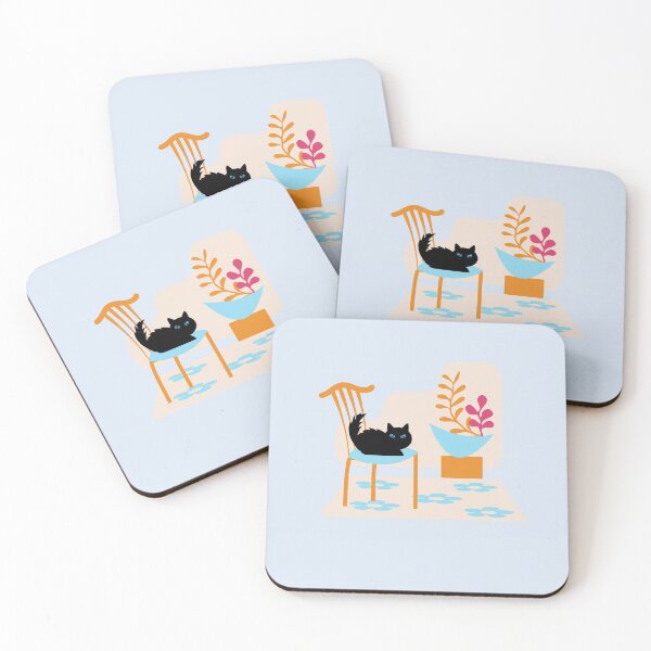 Item preview, Cute Black Cat Chair Room 6 designed and sold by Anna Lemos.