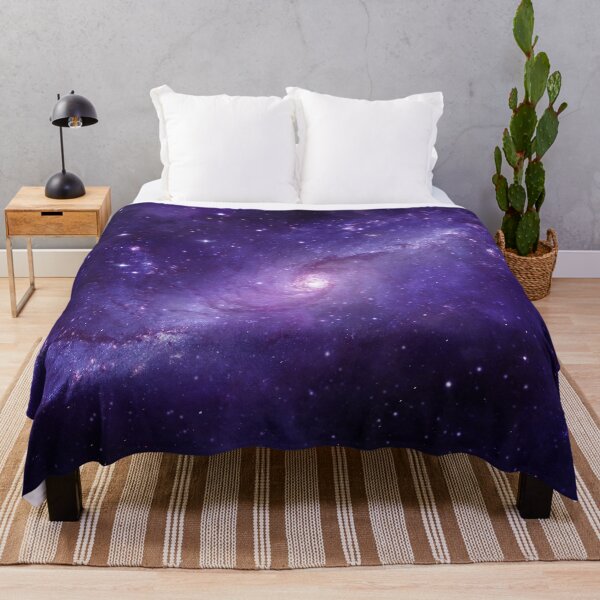 Item preview, The Purple Spiral Nebula, swirl galaxy Throw blanket, bed decor, trendy elegant designed and sold by August-E.