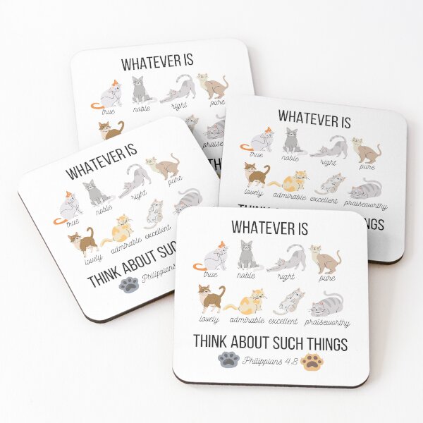 Item preview, Whatever Is True Philippians 4:8 Cute Cats Christian Bible designed and sold by ittybittyowl.