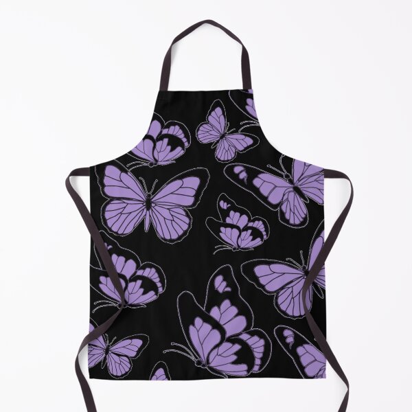 Item preview, Lilac Colored Butterfly Pattern on a Black Background designed and sold by Ellora Roy.
