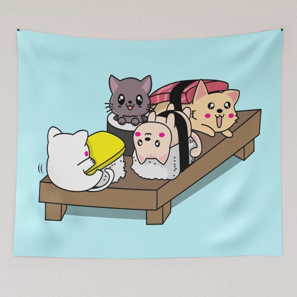 Item preview, Cute Kawaii Sushi Cat Gathering designed and sold by YueHeng Creates ⭐⭐⭐⭐⭐.