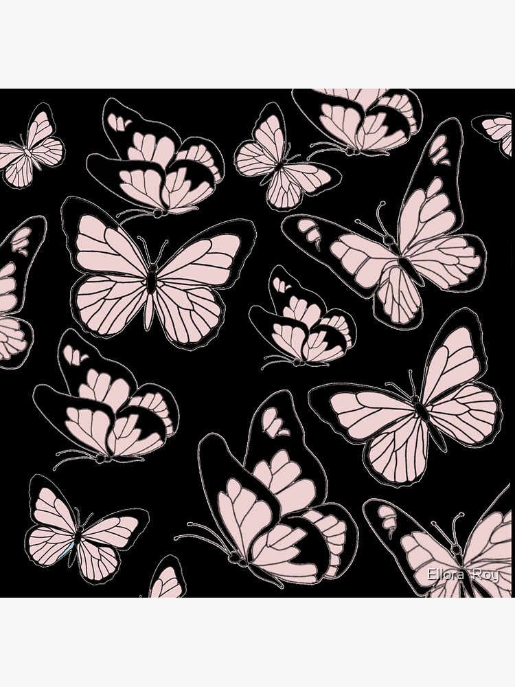 Black and White, Floral, Pattern, Minimalist, Modern, Abstract