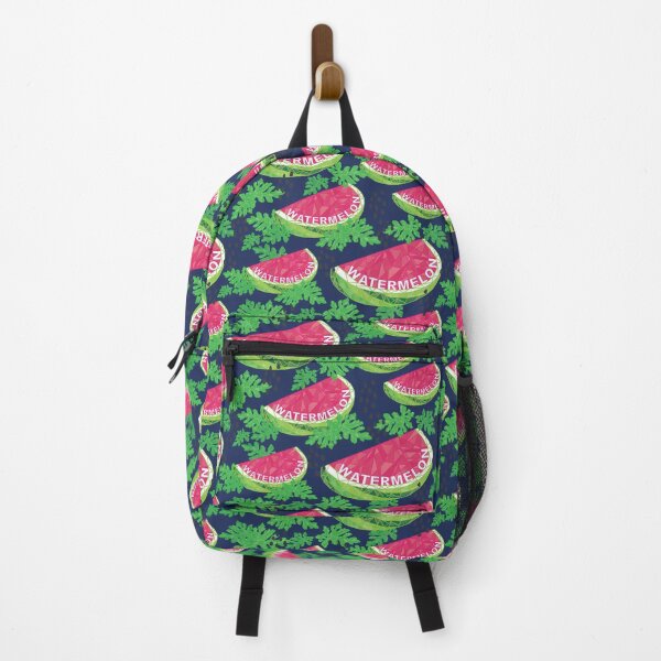 Item preview, Geo Watermelon and Leaves Navy designed and sold by Redhillcreative.