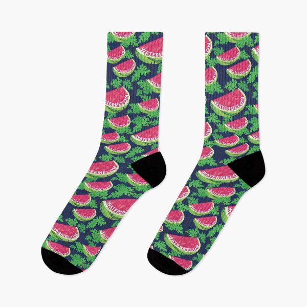 Item preview, Geo Watermelon and Leaves Navy designed and sold by Redhillcreative.