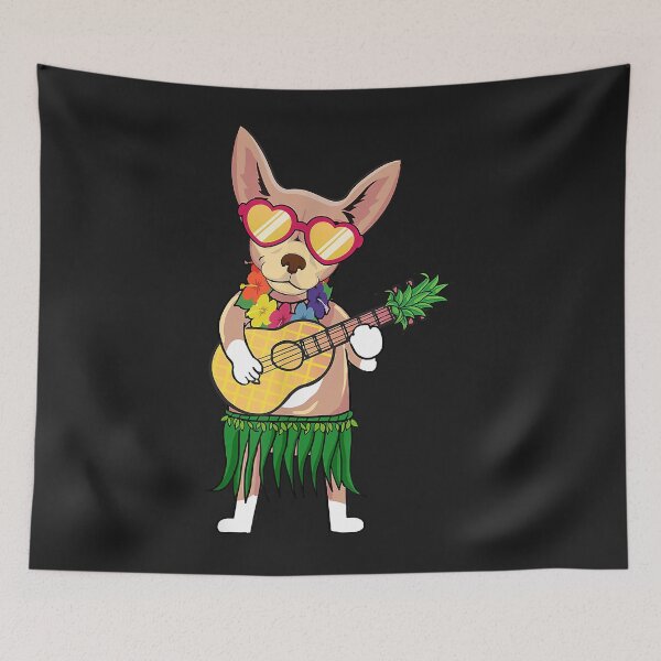 Item preview, Chihuahua Hawaiian Costume Playing Ukulele Summer Shirt designed and sold by dorisjoycek.