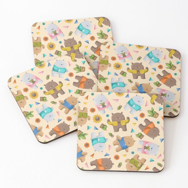Item preview, Bears Cactuses Sunflowers - Porridge Yellow designed and sold by by-lauren.
