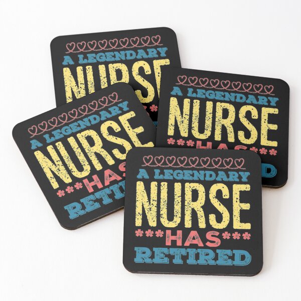 Item preview, A Legendary Nurse Has Retired Yellow Blue Red Font designed and sold by HppyStrngHelthy.