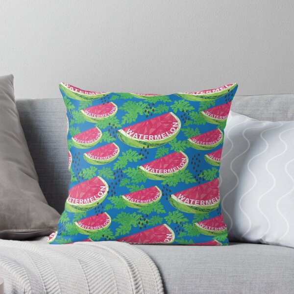 Item preview, Geo Watermelon and Leaves Blue designed and sold by Redhillcreative.
