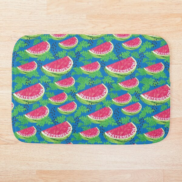 Item preview, Geo Watermelon and Leaves Blue designed and sold by Redhillcreative.