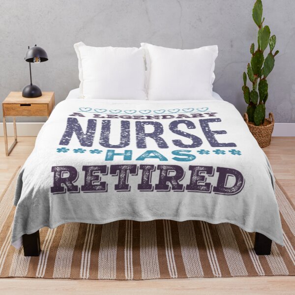 Item preview, A Legendary Nurse Has Retired Blue Violet Grey Font designed and sold by HppyStrngHelthy.