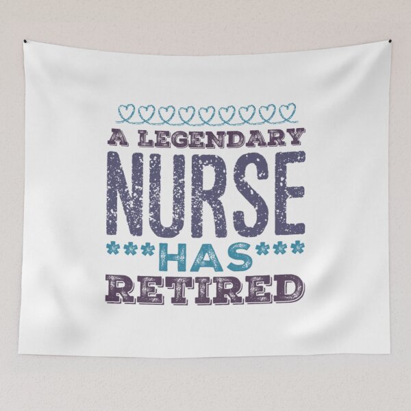 Item preview, A Legendary Nurse Has Retired Blue Violet Grey Font designed and sold by HppyStrngHelthy.
