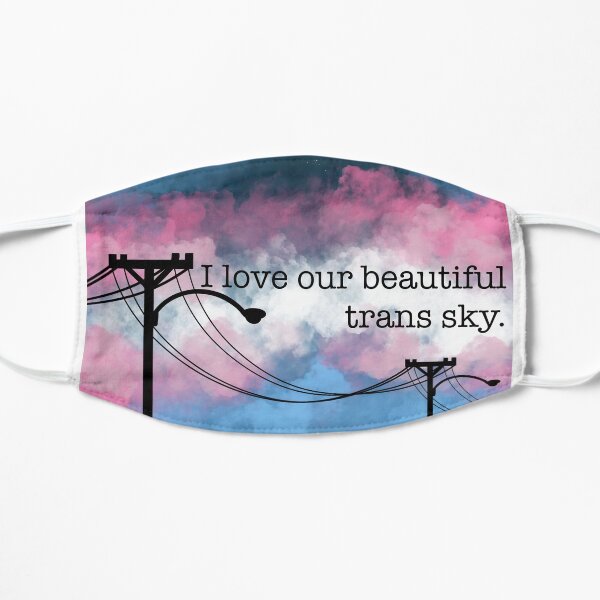 “I love our beautiful trans sky” square Flat Mask