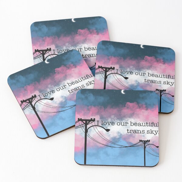 Item preview, “I love our beautiful trans sky” square designed and sold by LavenderLem.