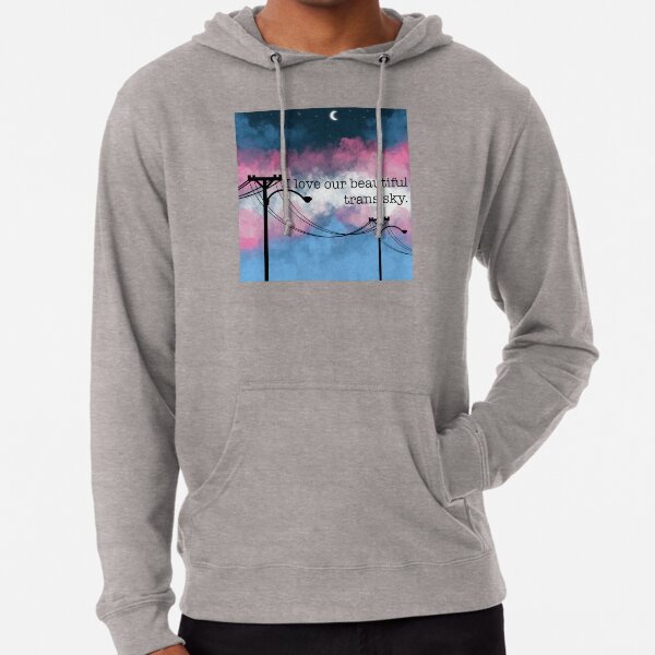 “I love our beautiful trans sky” square Lightweight Hoodie