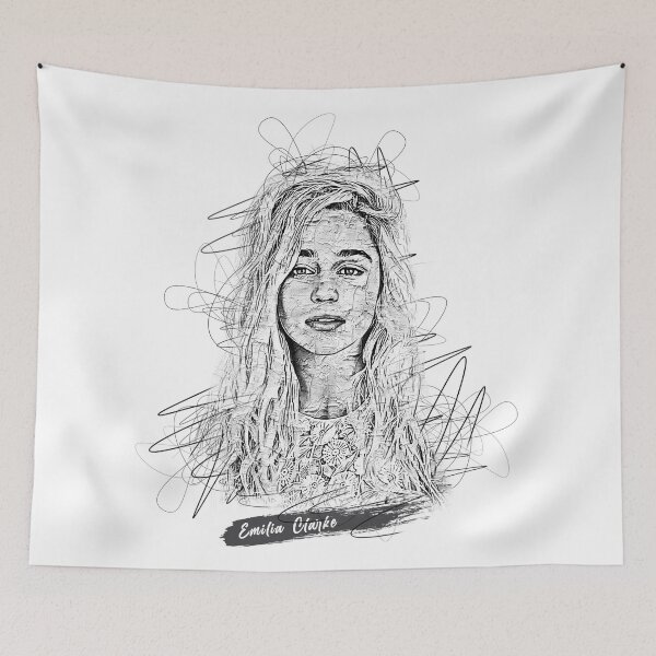 Item preview, Emilia Clarke Abstract Sketch Art, Emilia Clarke Sketch Design, Emilia Clarke designed and sold by graphic-genie.