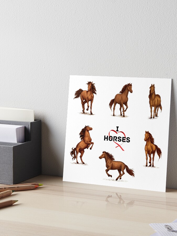 Wild Horses Sticker Pack I Love Horses Heart Cute wild-horses-sticker-pack-i-love-horses-heart-cute-art-board-print-for-sale-by-cbcreations73-redbubble