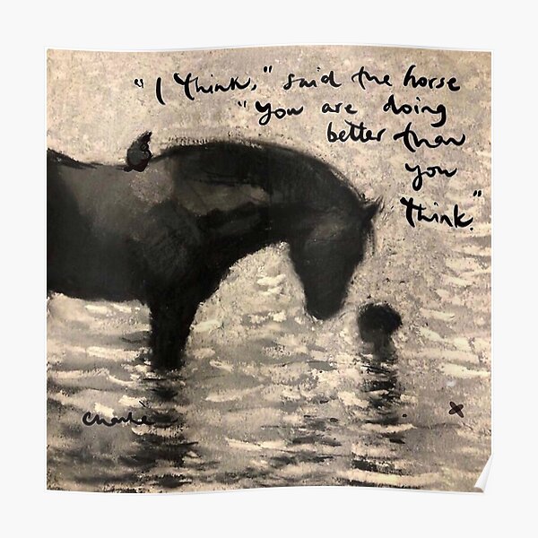 Black Horse With Friends Poster