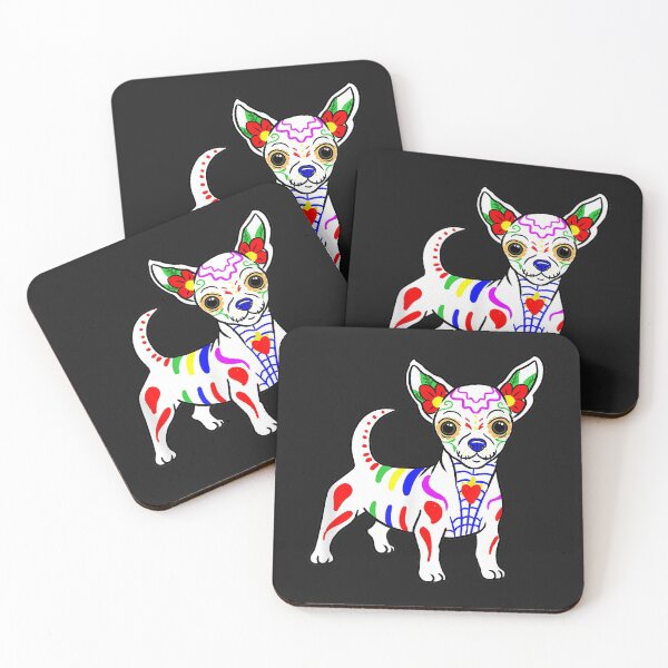 Item preview, Chihuahua Sugar Skull Dia de Los Muertos, Day of The Dead designed and sold by dorisjoycek.