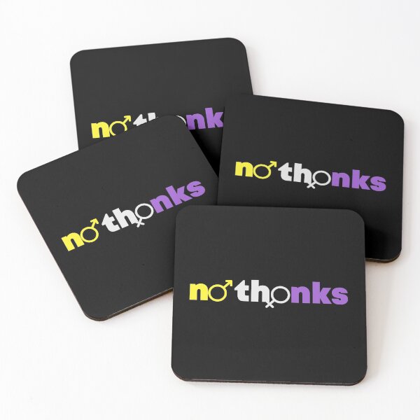 Item preview, No Thanks. LGBTQ Nonbinary Pride designed and sold by Subtle Pride Shop.