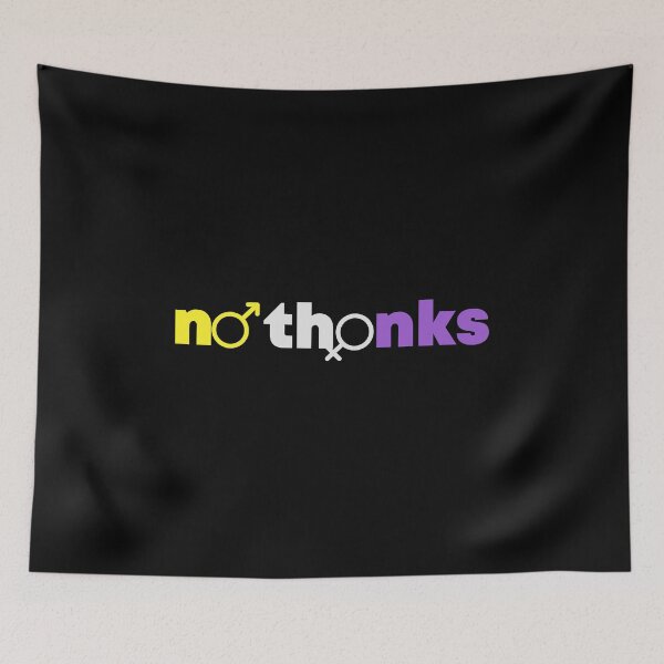 Item preview, No Thanks. LGBTQ Nonbinary Pride designed and sold by Subtle Pride Shop.