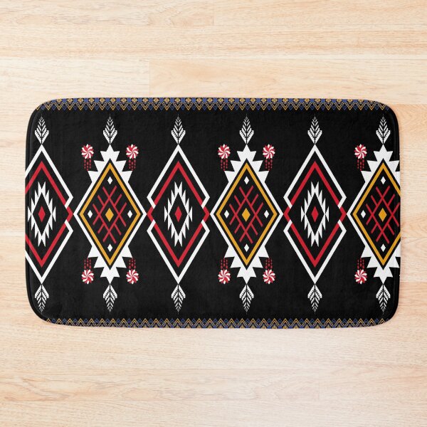 Item preview, Abstract orange and red geometric native pattern seamless designed and sold by Zeedoherty.