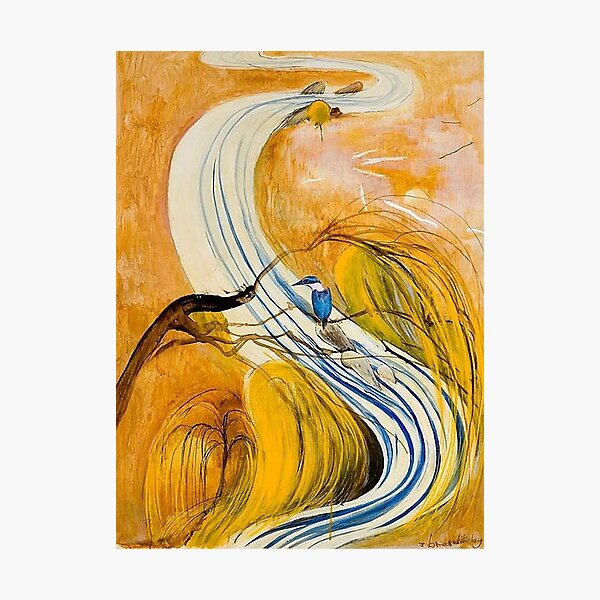 Brett Whiteley - Study for Kingfisher (1978). Oil on canvas. High quality print of original fine artwork. Photographic Print