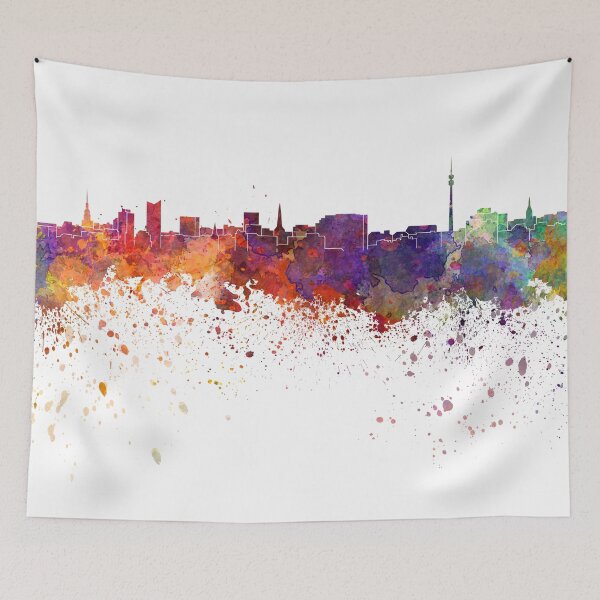 Item preview, Dortmund skyline in watercolor background designed and sold by paulrommer.