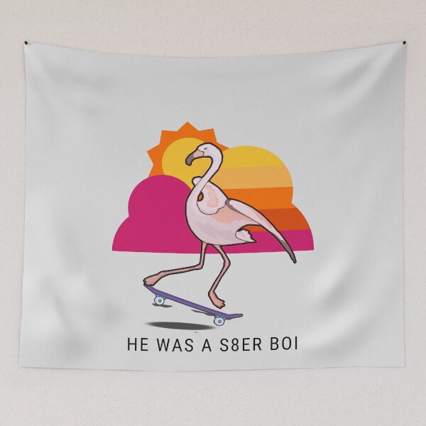 Artikelvorschau, SK8ER BOI Flamingo auf Skateboard entworfen und verkauft von nvrland-novelty.