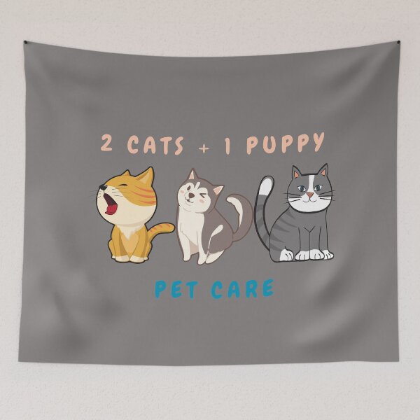 Item preview, 2 Cats + 1 Puppy designed and sold by myteebaq.
