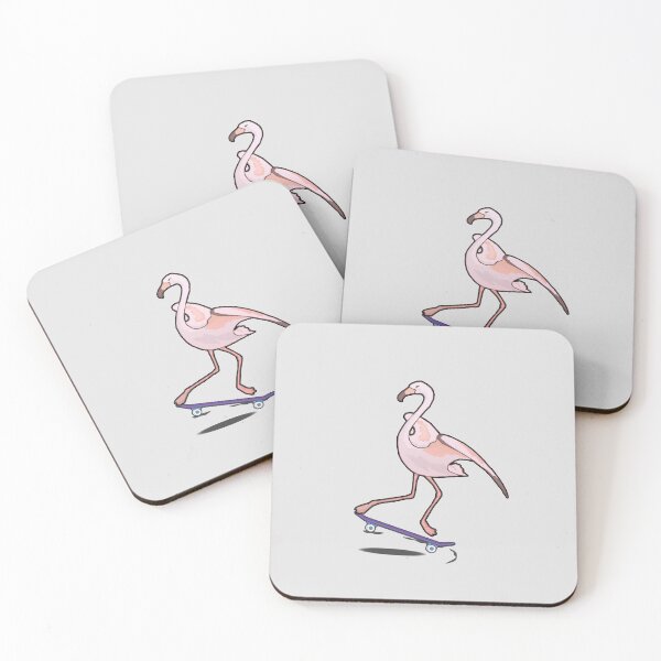 Artikelvorschau, Too Cool for School Flamingo auf Skateboard entworfen und verkauft von nvrland-novelty.