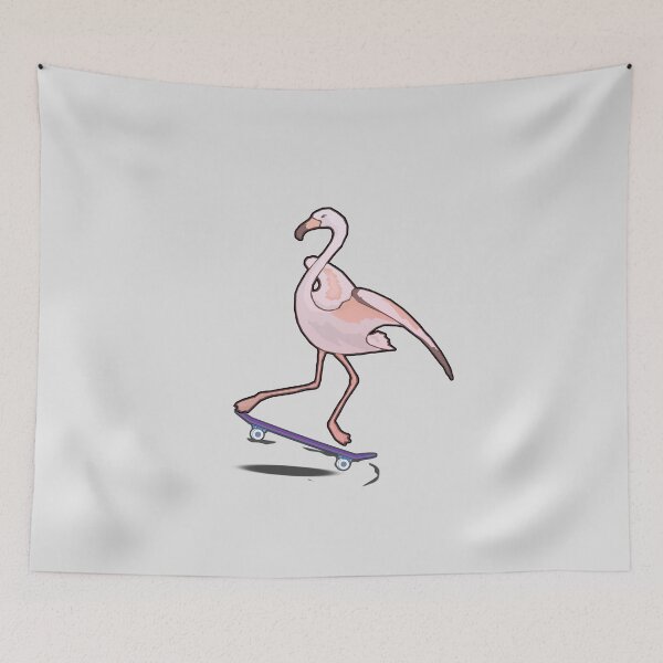 Artikelvorschau, Too Cool for School Flamingo auf Skateboard entworfen und verkauft von nvrland-novelty.