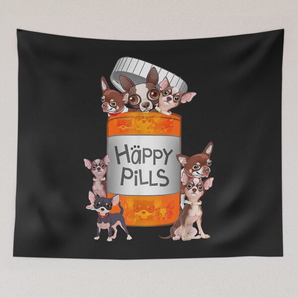 Item preview, Happy Pills Chihuahua T-shirt designed and sold by dorisjoycek.