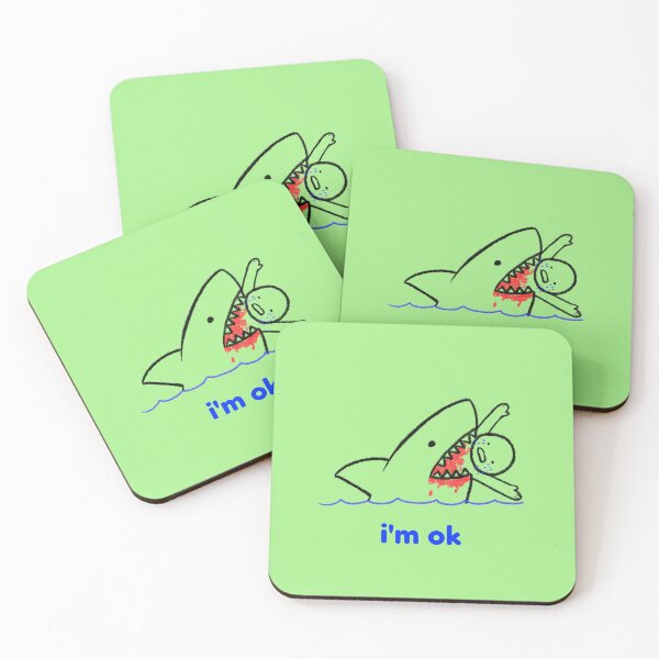 Item preview, Shark Biting Human in Water - i'm ok designed and sold by guitarkel.