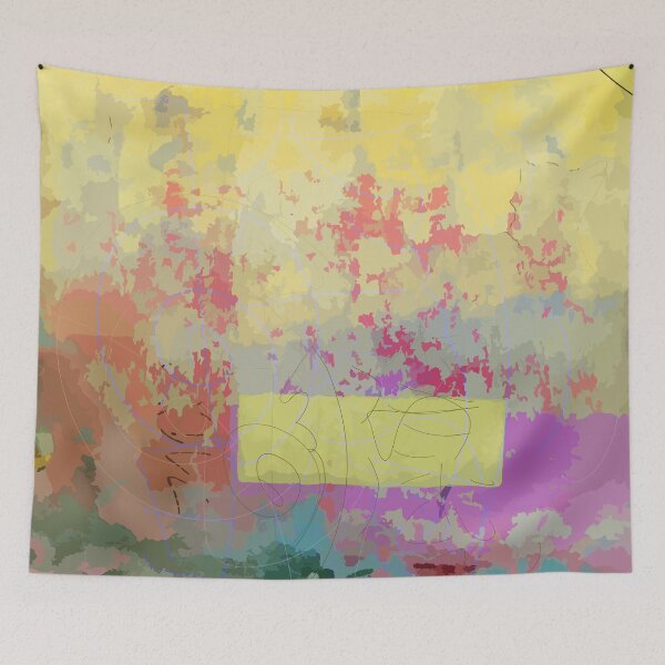 Item preview, Brightly colored wall in oranges and yellows - art - print - pillow - housewares - home goods - bedding designed and sold by Boho Contessa.