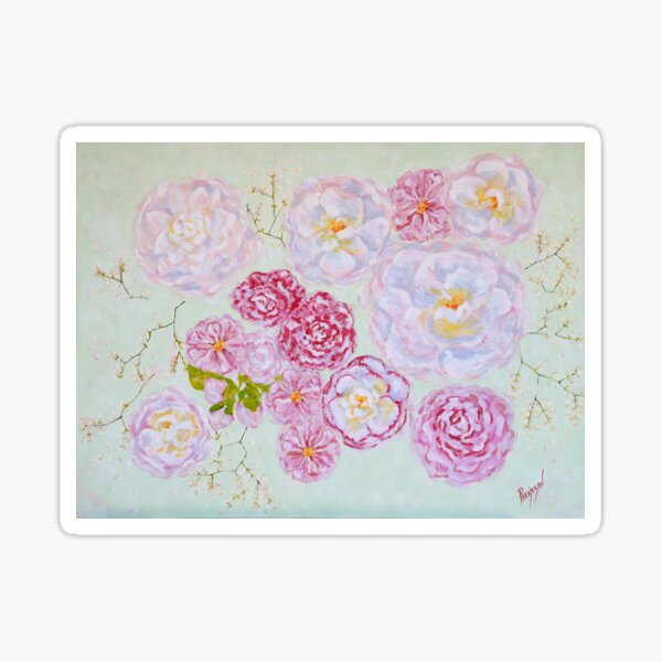Delicate Camellias Sticker
