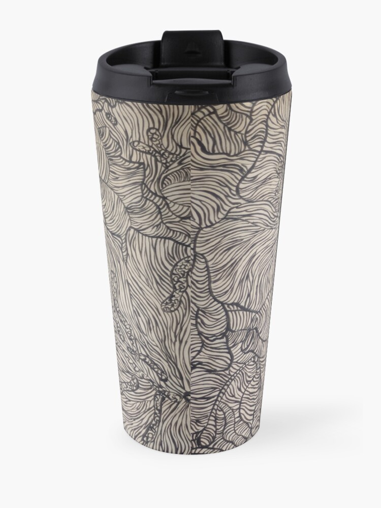 Alternate view of Lines Petunias Travel Mug
