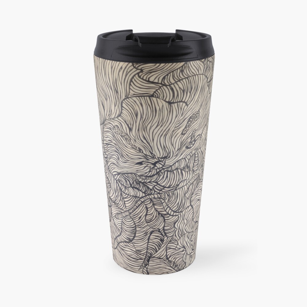 Lines Petunias Travel Mug