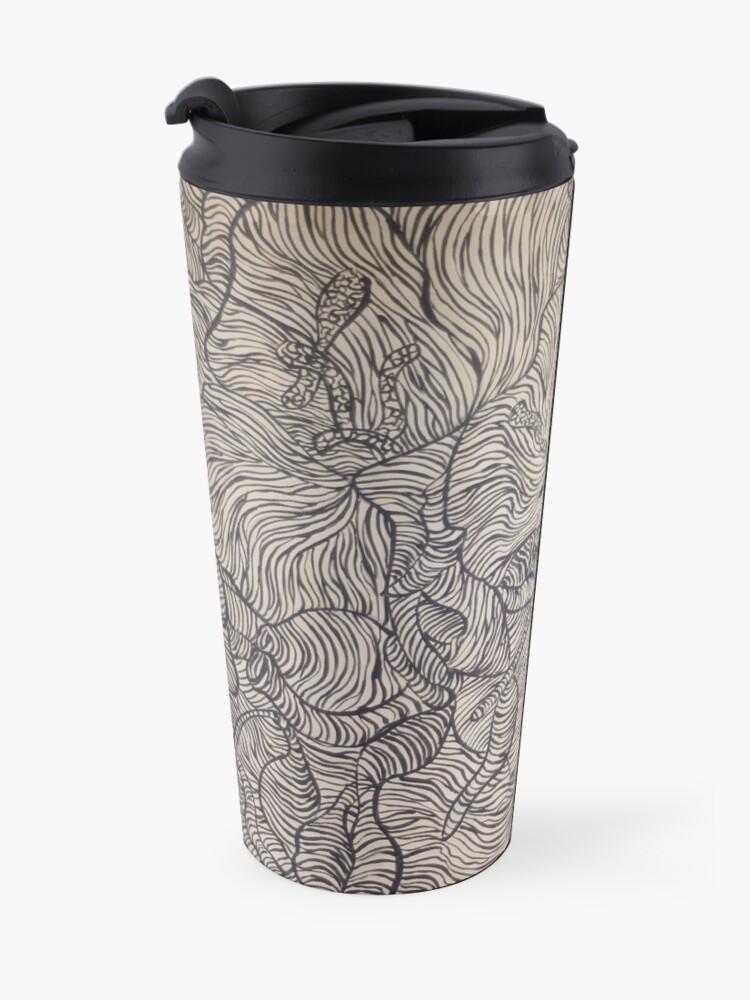 Alternate view of Lines Petunias Travel Mug
