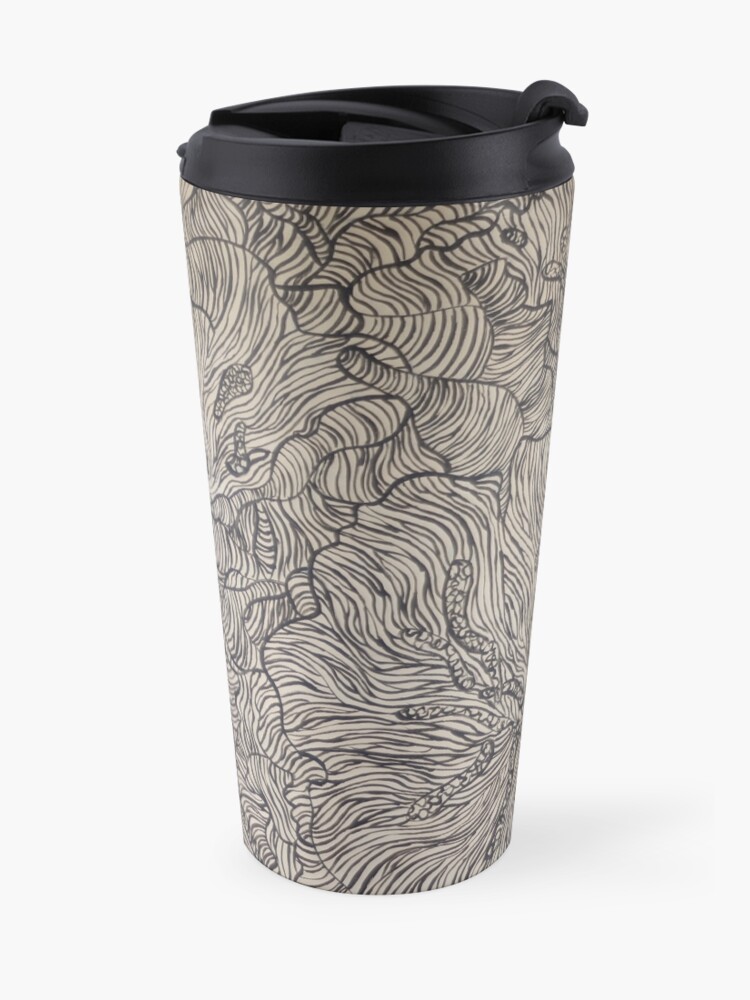 Alternate view of Lines Petunias Travel Mug
