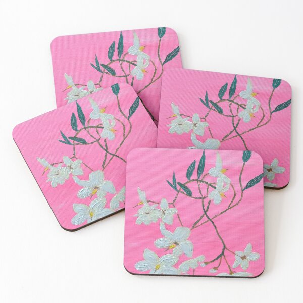 Item preview, White Blossom on pink designed and sold by Ruth Breen Artwork .