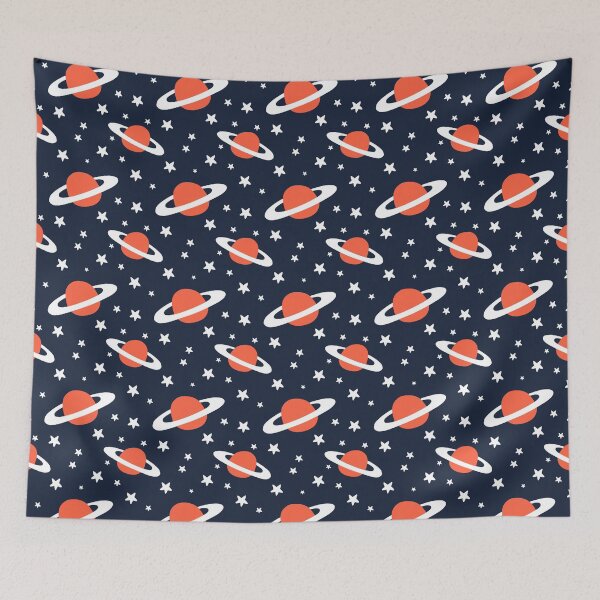 Item preview, cute space - saturn - stars - pattern designed and sold by SunsetCloud.