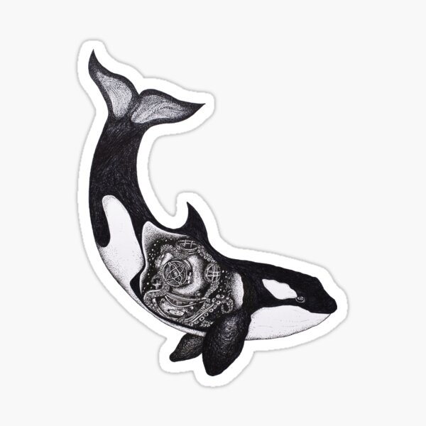 Orca and The Diver Sticker