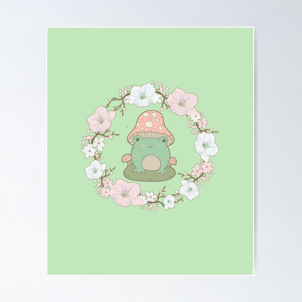 Item preview, Cottagecore Frog & Floral Wreath designed and sold by GrimButterfly.