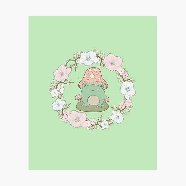 Item preview, Cottagecore Frog & Floral Wreath designed and sold by GrimButterfly.