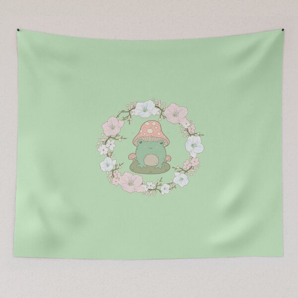 Item preview, Cottagecore Frog & Floral Wreath designed and sold by GrimButterfly.
