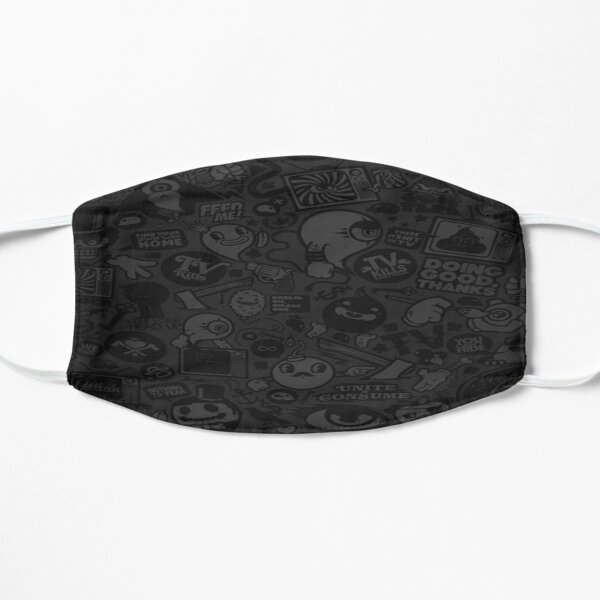 Random patterenatic Cartoon dark printed fashionable design art Flat Mask